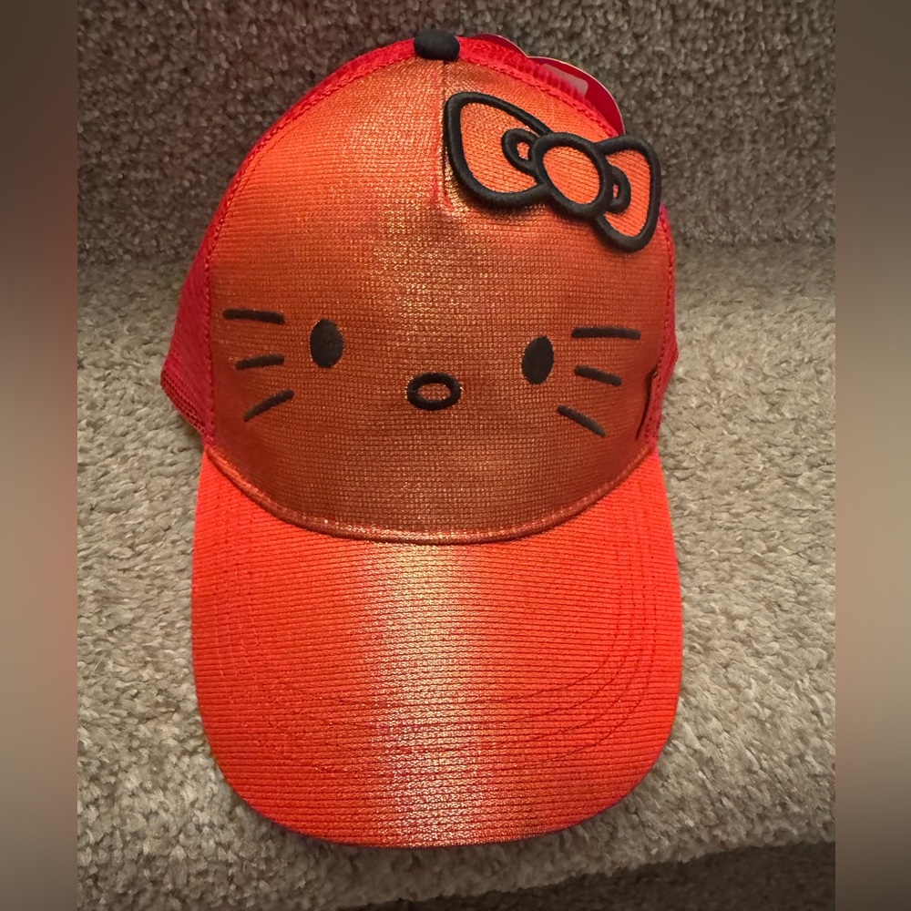 Sanrio Hello Kitty Women’s Red Glittering Adjustable Baseball Hat - NWT